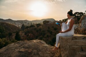 Girl sitting and looking at the amazing life