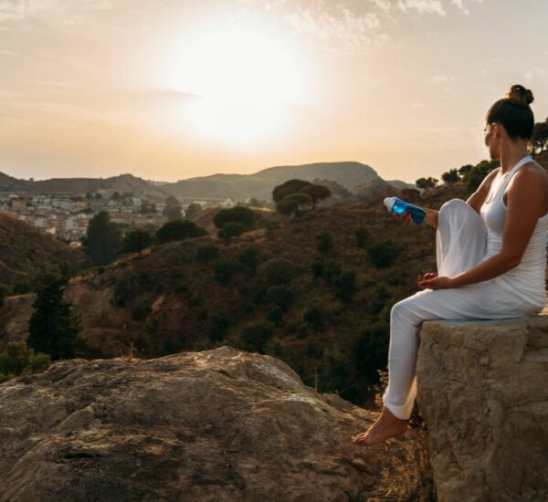 Girl sitting and looking at the amazing life